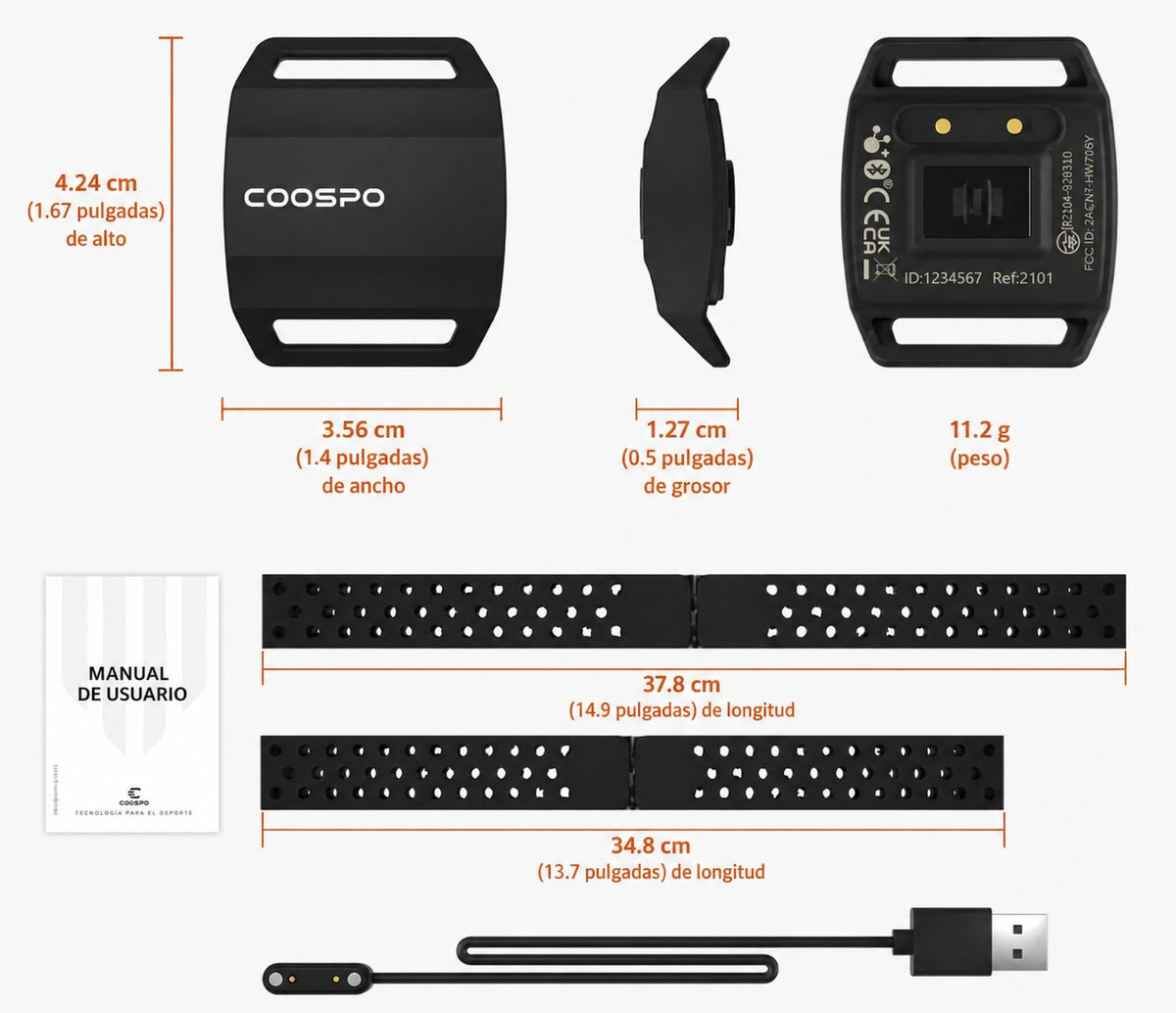 COOSPO HW706 Monitor de Frecuencia Cardíaca de Brazo ANT+ Bluetooth
