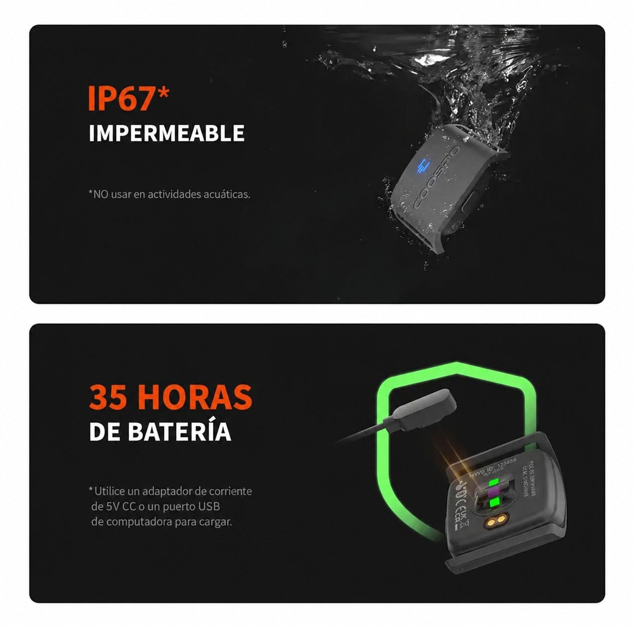 COOSPO HW9 Monitor de Frecuencia Cardíaca de Brazo ANT+ Bluetooth