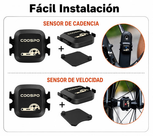 COOSPO BK467 Sensor de Velocidad y Cadencia para Bicicleta ANT+ IPX7