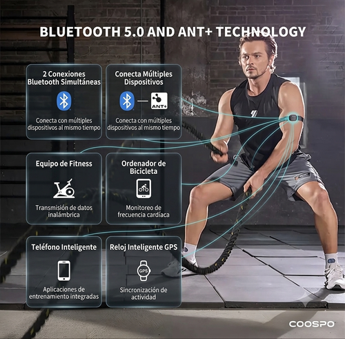 COOSPO HW9 Monitor de Frecuencia Cardíaca de Brazo ANT+ Bluetooth